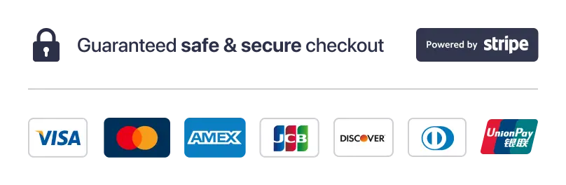 Trust badge with payment methods